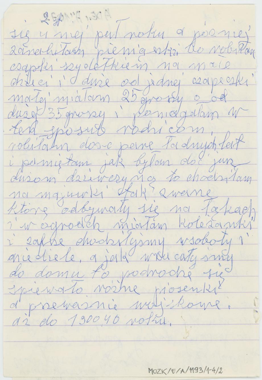 Wspomnienia z młodych lat