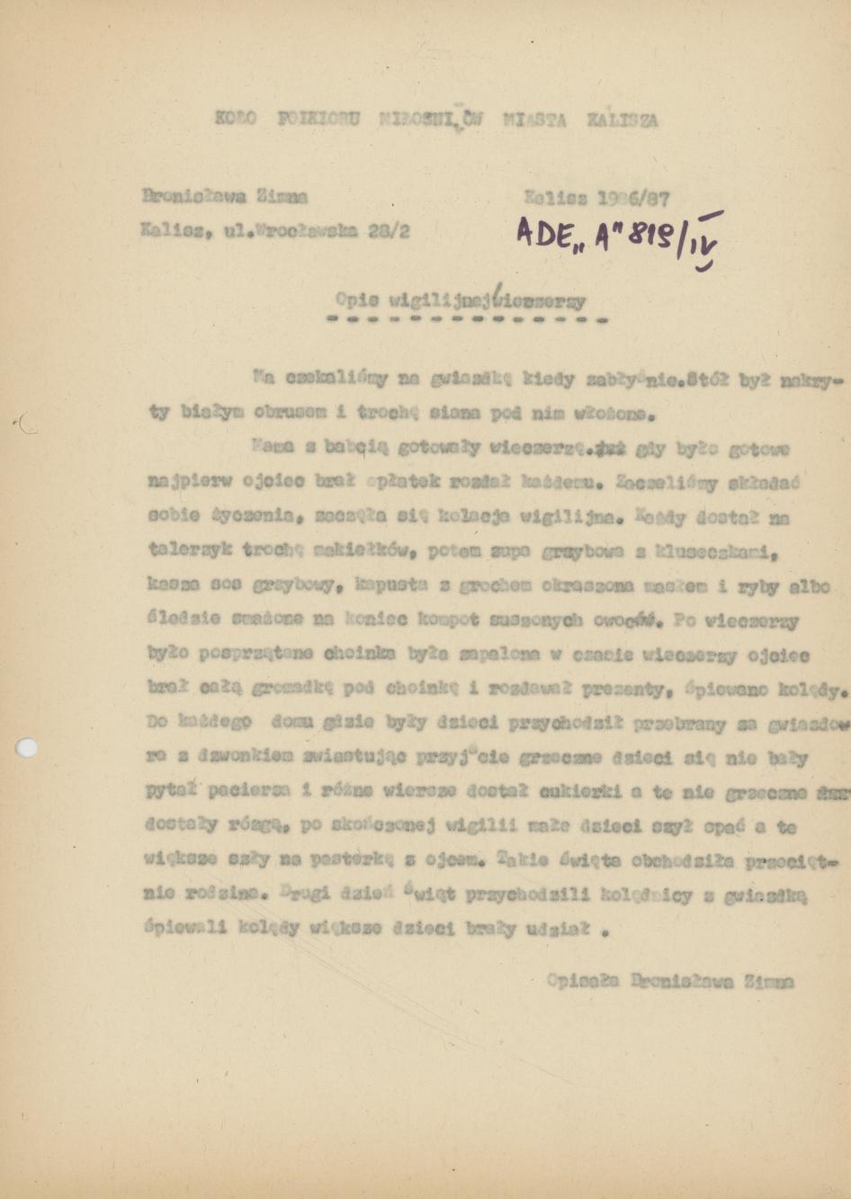 Okres wigilijnej wieczerzy