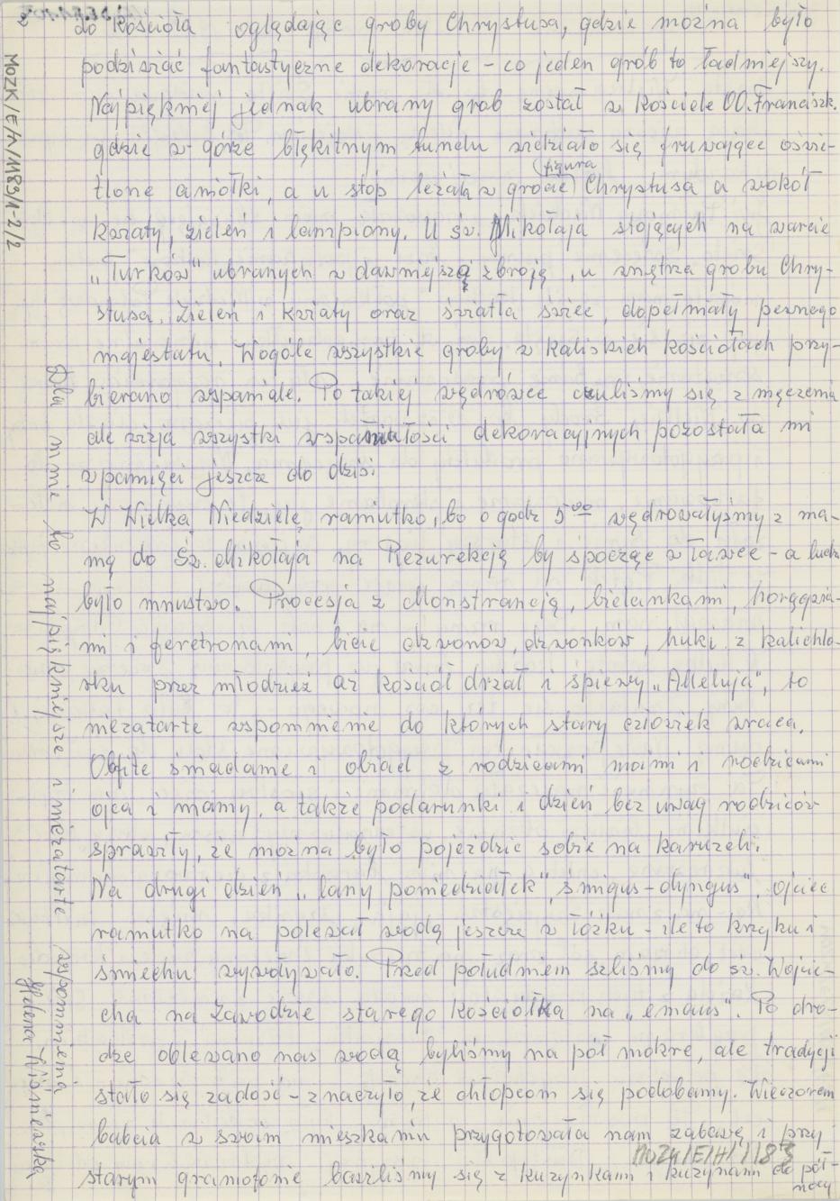 Wspomnienie wielkanocne lata 1922-1930