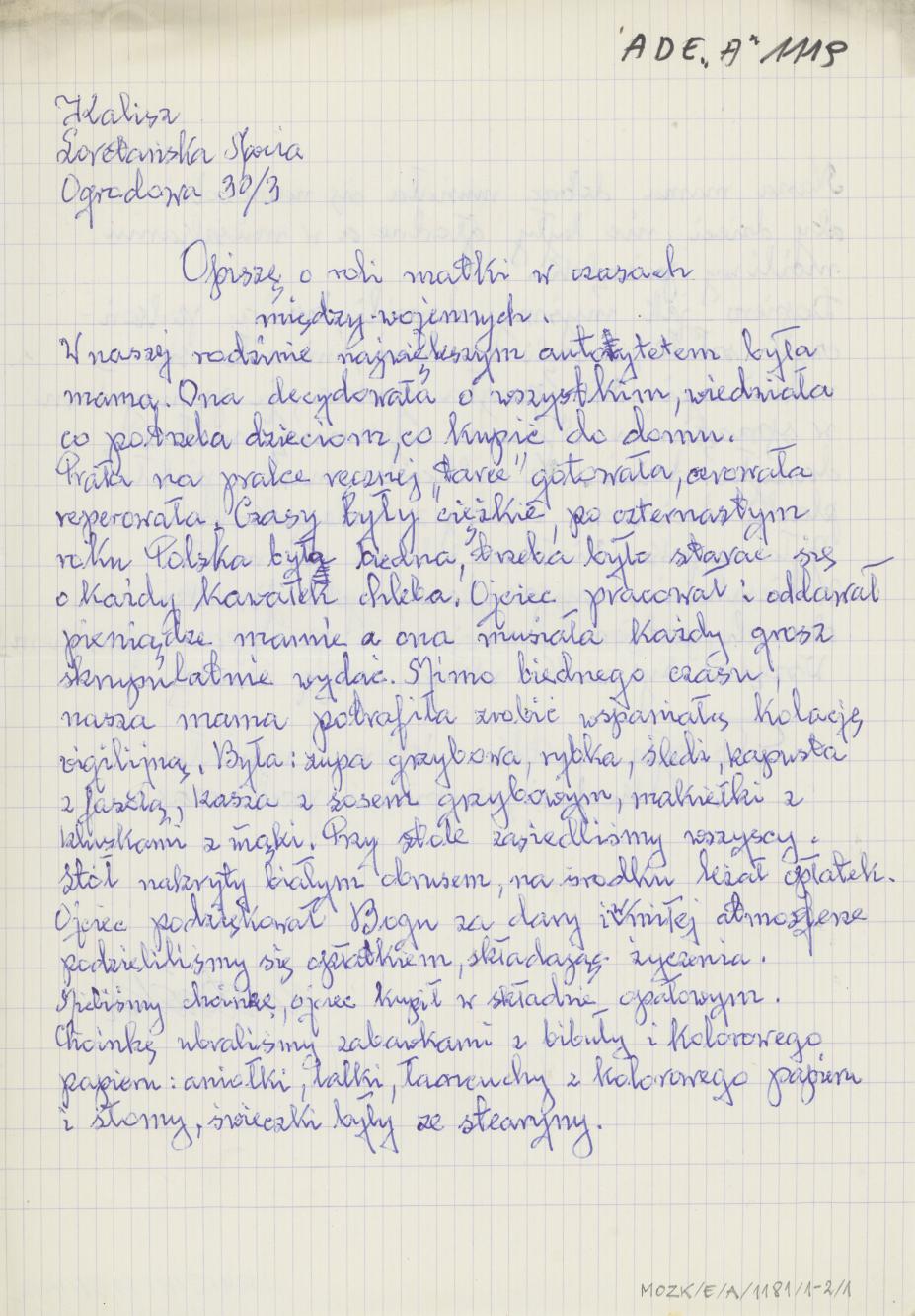 Opiszę o roli matki w czasach międzywojennych