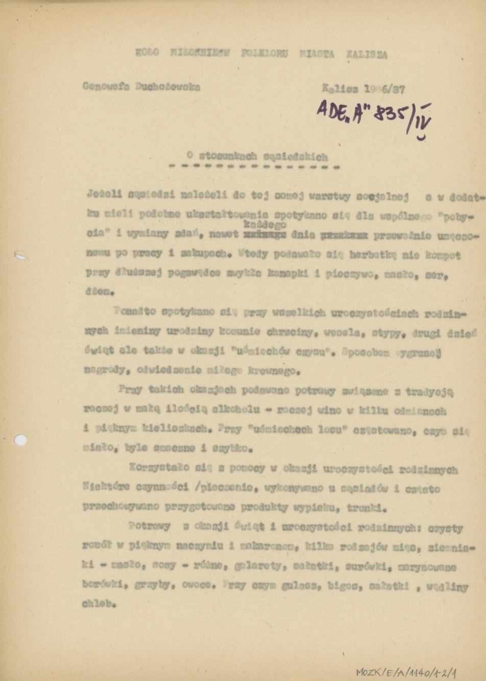 O stosunkach sąsiedzkich