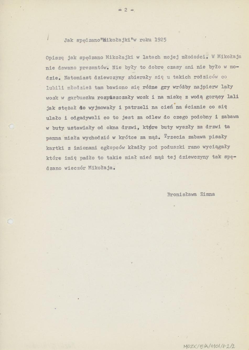 Obrzęd wigilijny w latach 1920