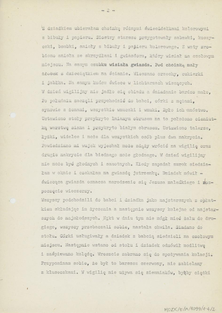 Wigilia u mojej babci lata 1921-22