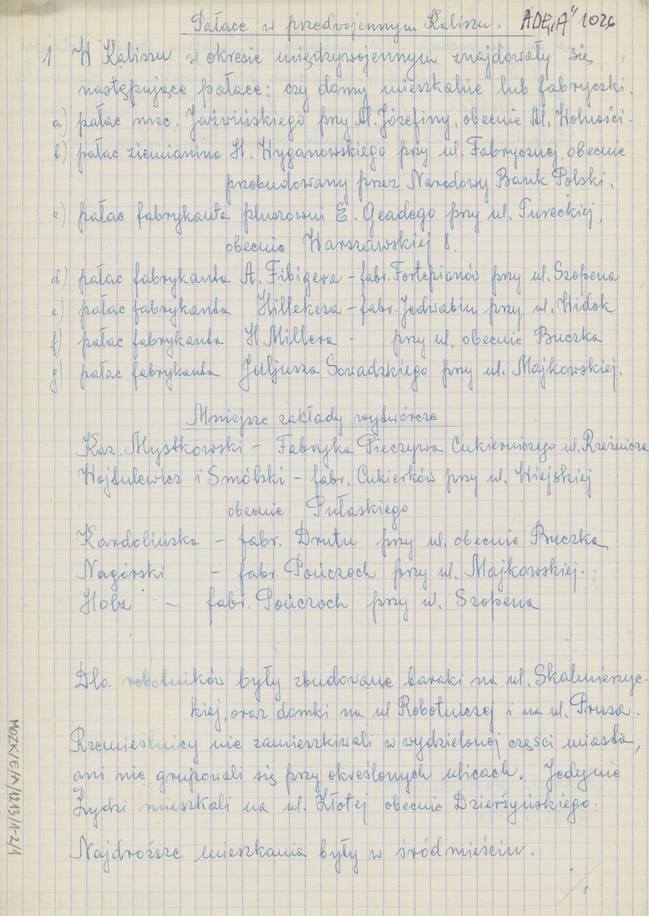 Pałace w przedwojennym Kaliszu