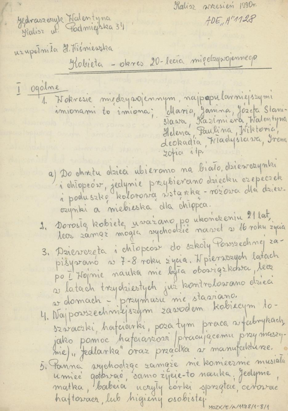Kobieta - okres 20-lecia międzywojennego