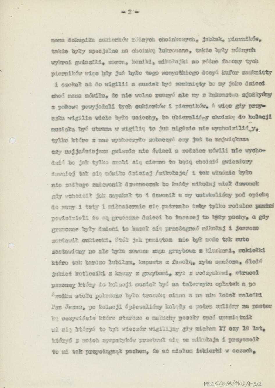 Wigilia u mej mamy z młodych lat