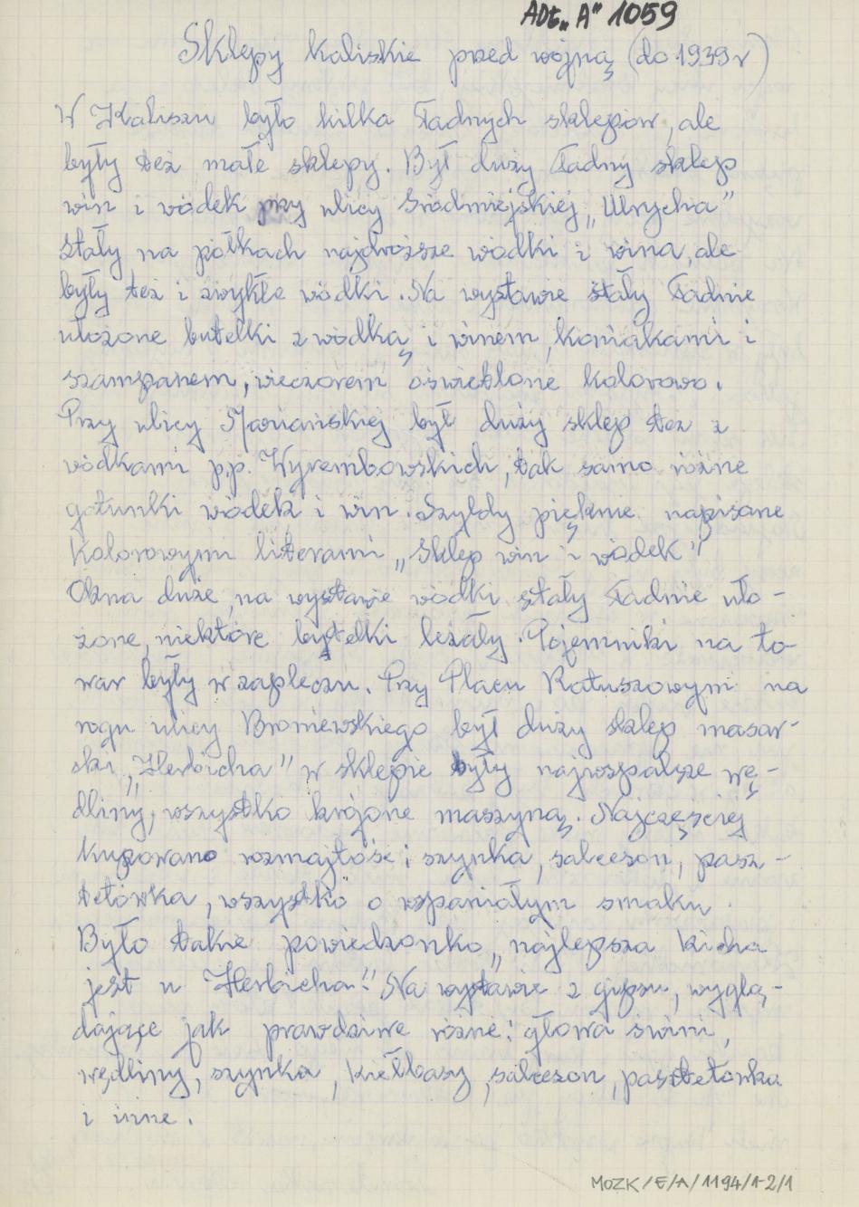 Sklepy kaliskie przed wojną (do 1939 r.)