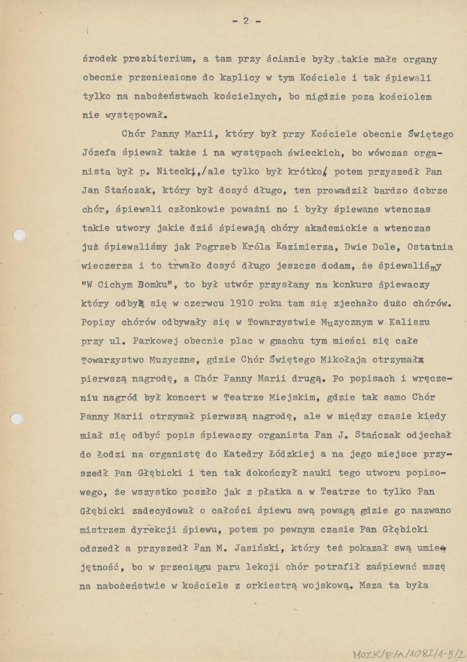 Opisy Towarzystw Śpiewaczych i Muzycznych w Kaliszu