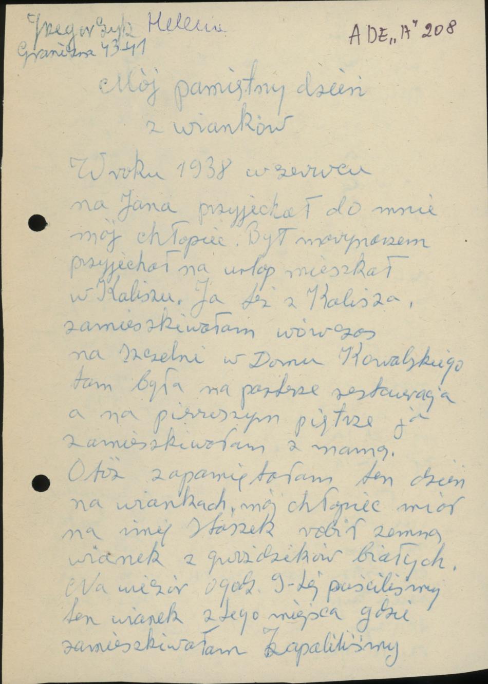 Mój pamiętny dzień z wianków