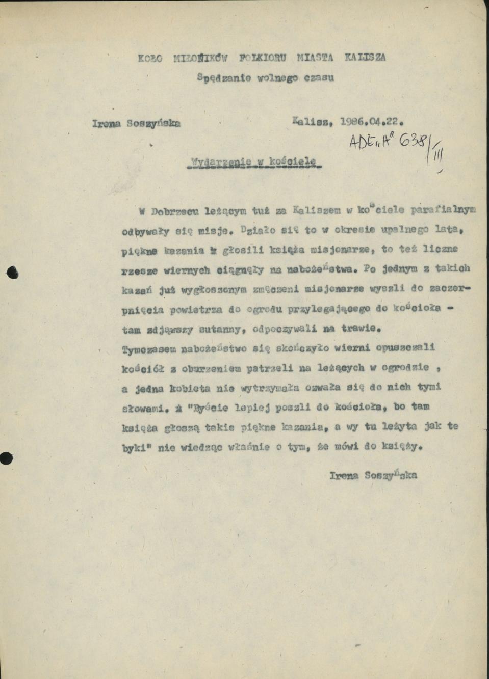 Wydarzenie w kościele