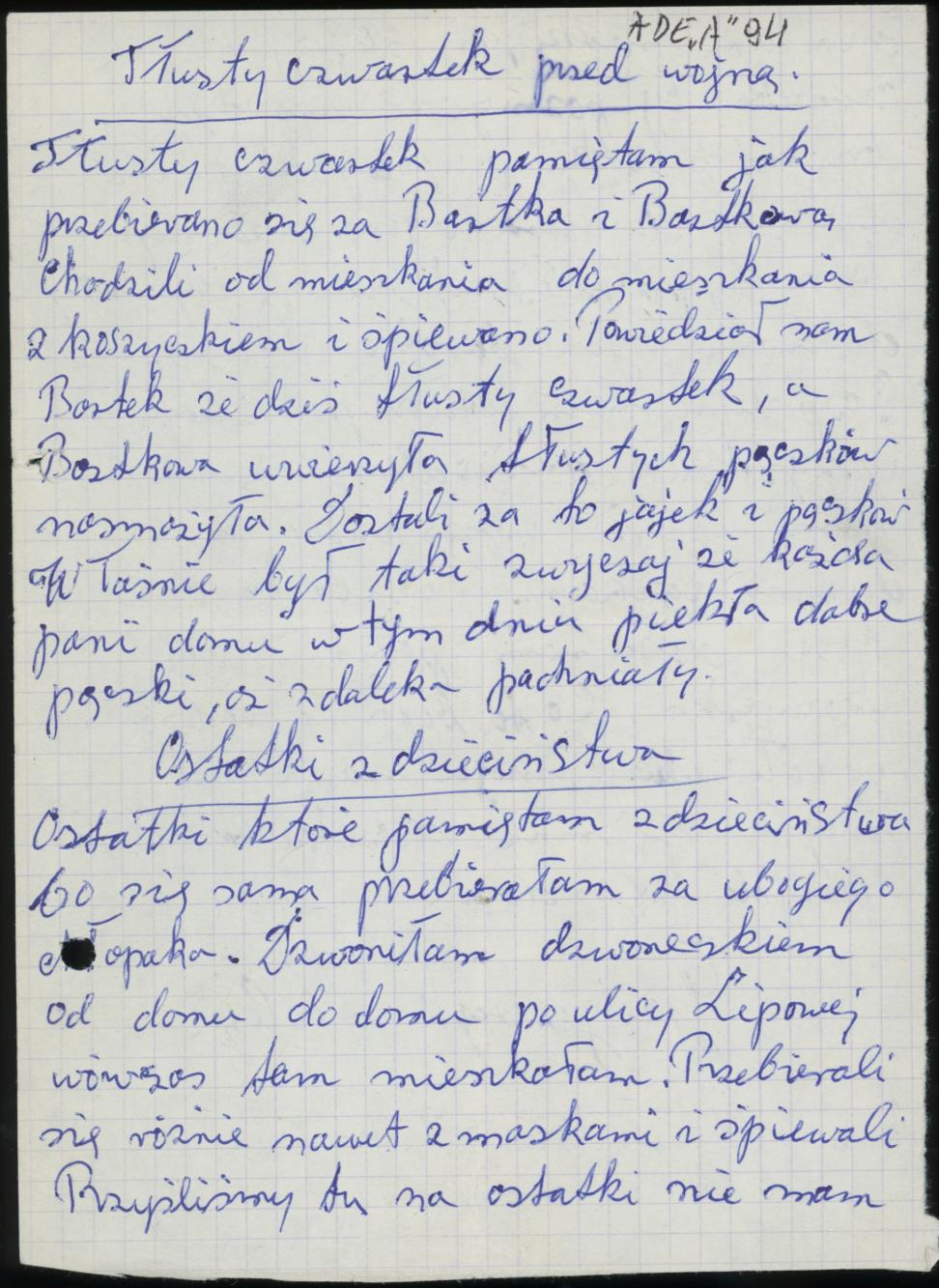 Tłusty czwartek przed wojną