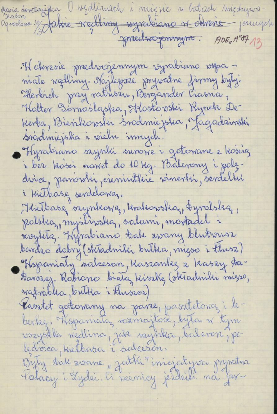 O wędlinach i mięsie w latach międzywojennych