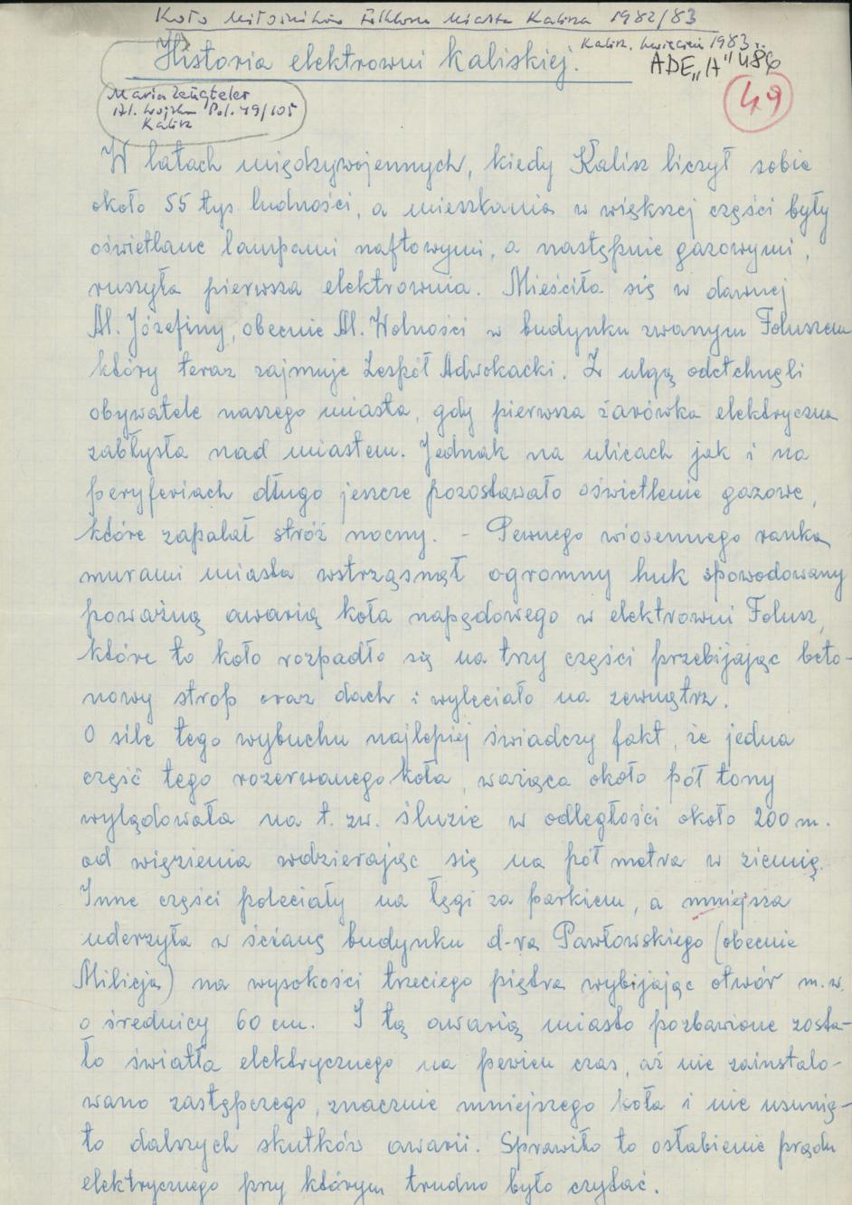 Historia elektrowni kaliskiej