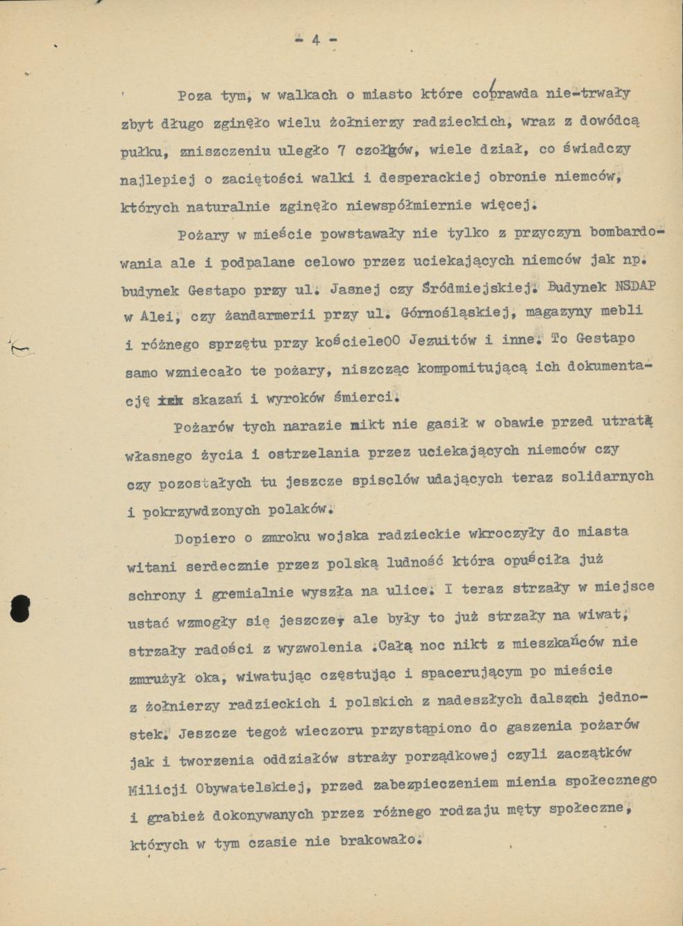 Wspomnienia z wyzwolenia miasta Kalisza w r. 1945