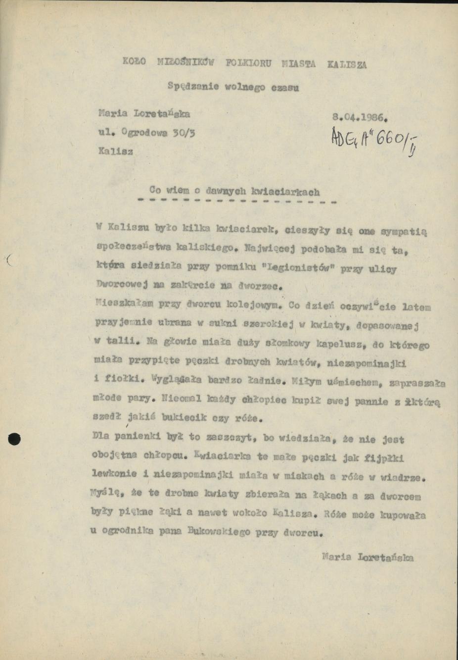 Co wiem o dawnych kwiaciarkach