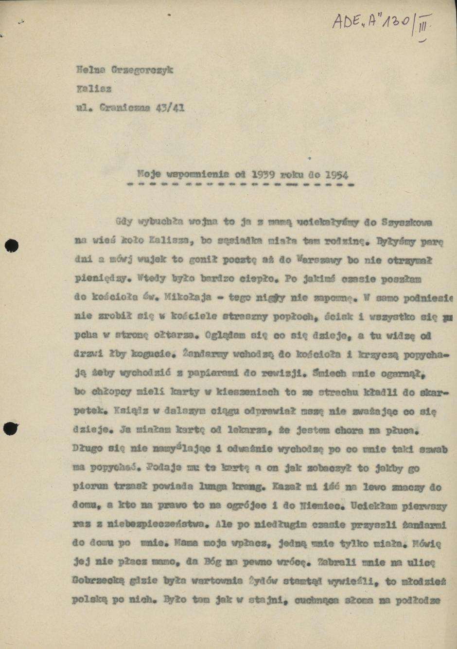 Moje wspomnienia od 1939 roku do 1954