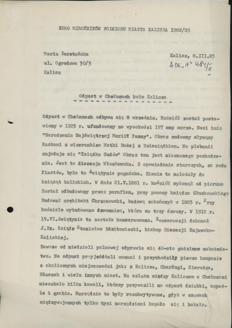 Odpust w Chełmcach koło Kalisza