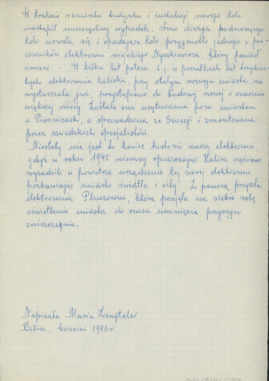 Historia elektrowni kaliskiej