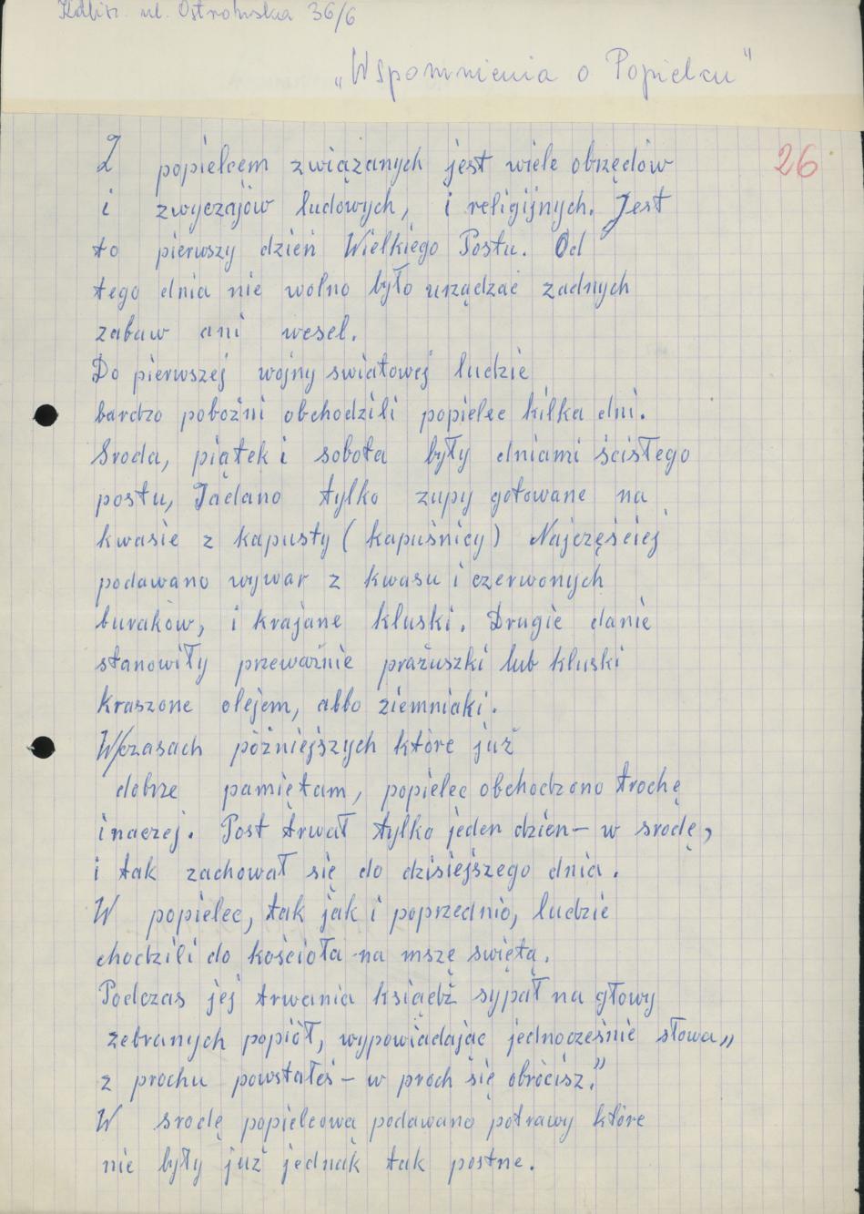 Wspomnienia o Popielcu