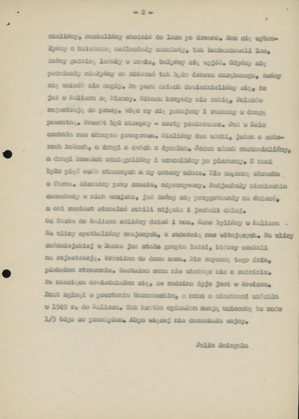 Moja ucieczka z Kalisza 1939 r.