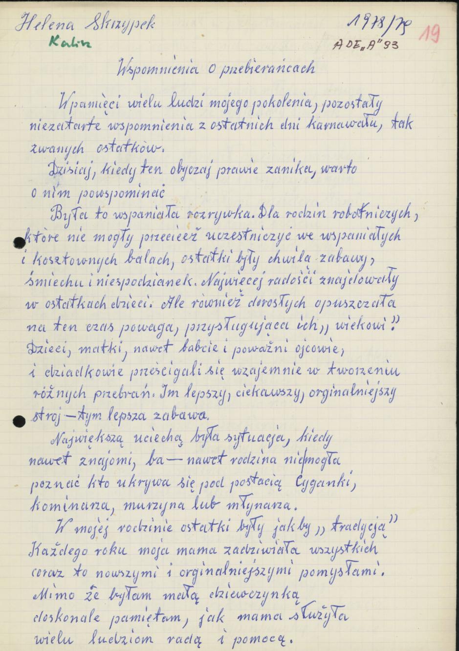 Wspomnienia o przebierańcach