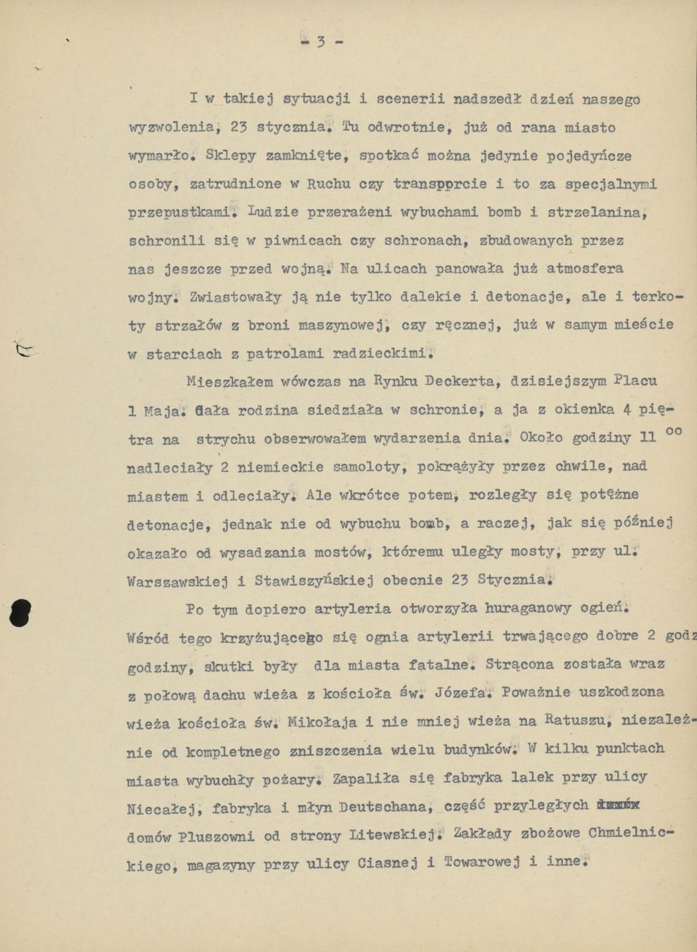 Wspomnienia z wyzwolenia miasta Kalisza w r. 1945