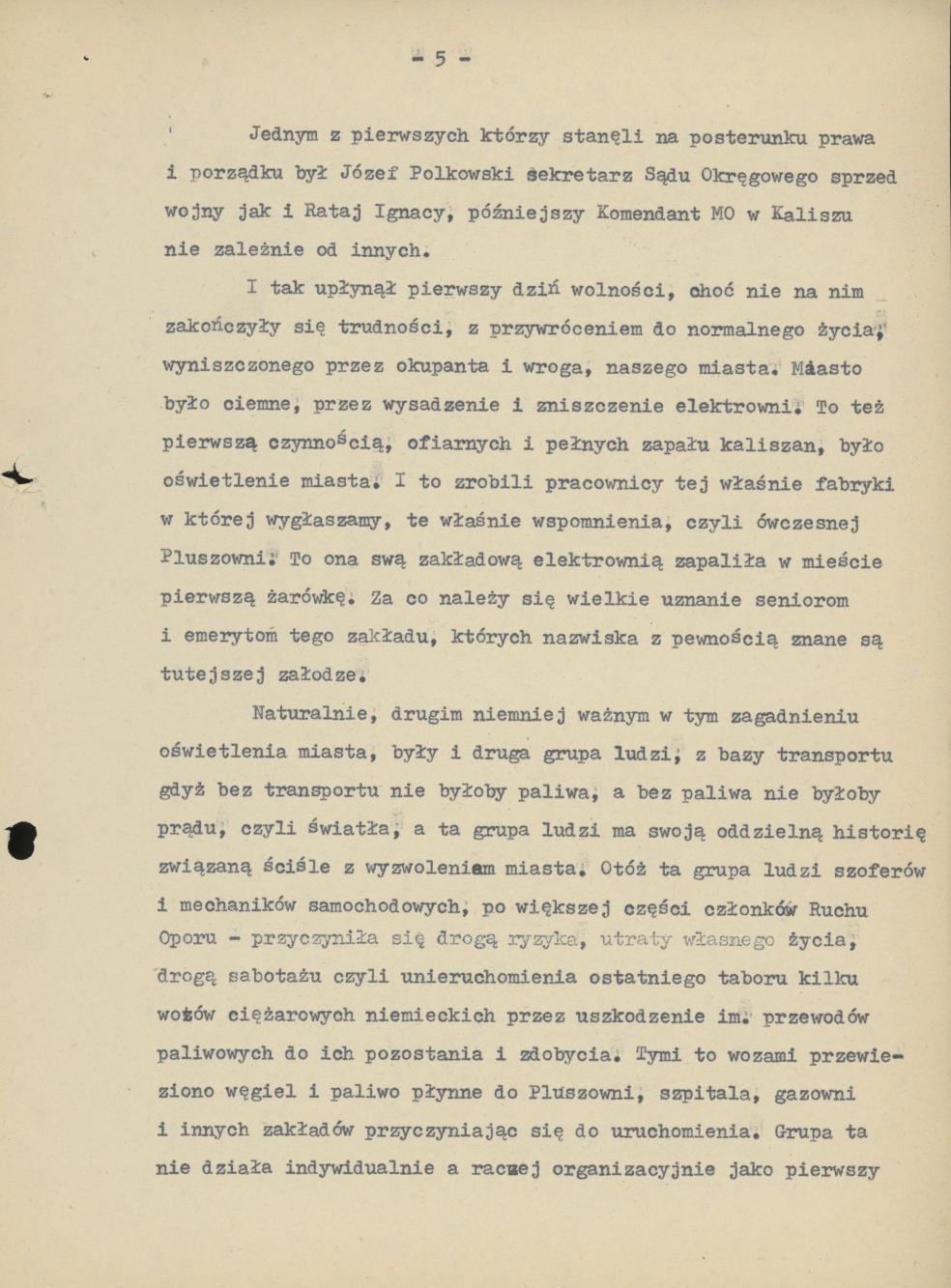 Wspomnienia z wyzwolenia miasta Kalisza w r. 1945