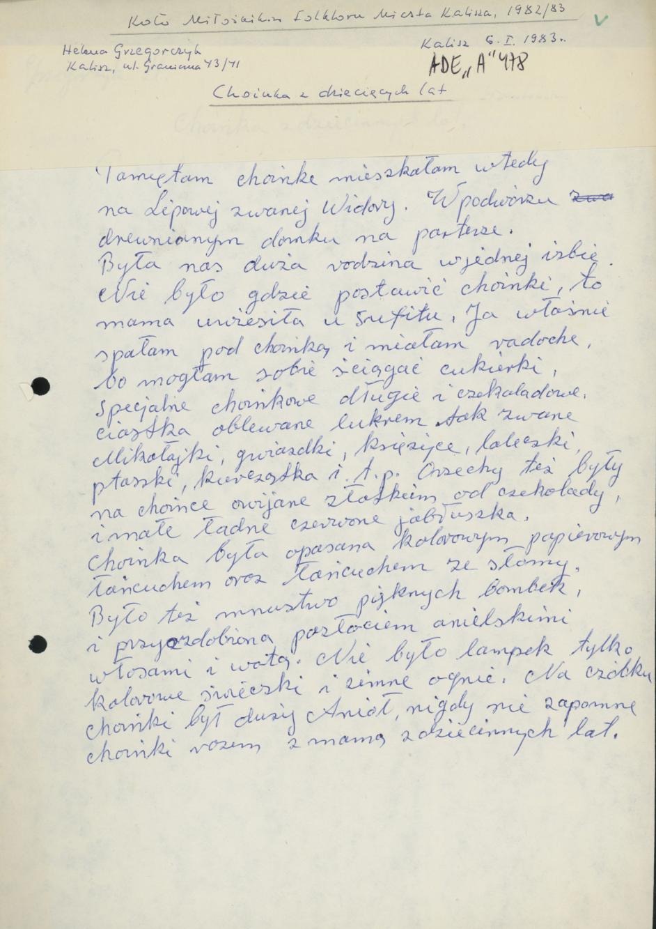 Choinka z dziecięcych lat