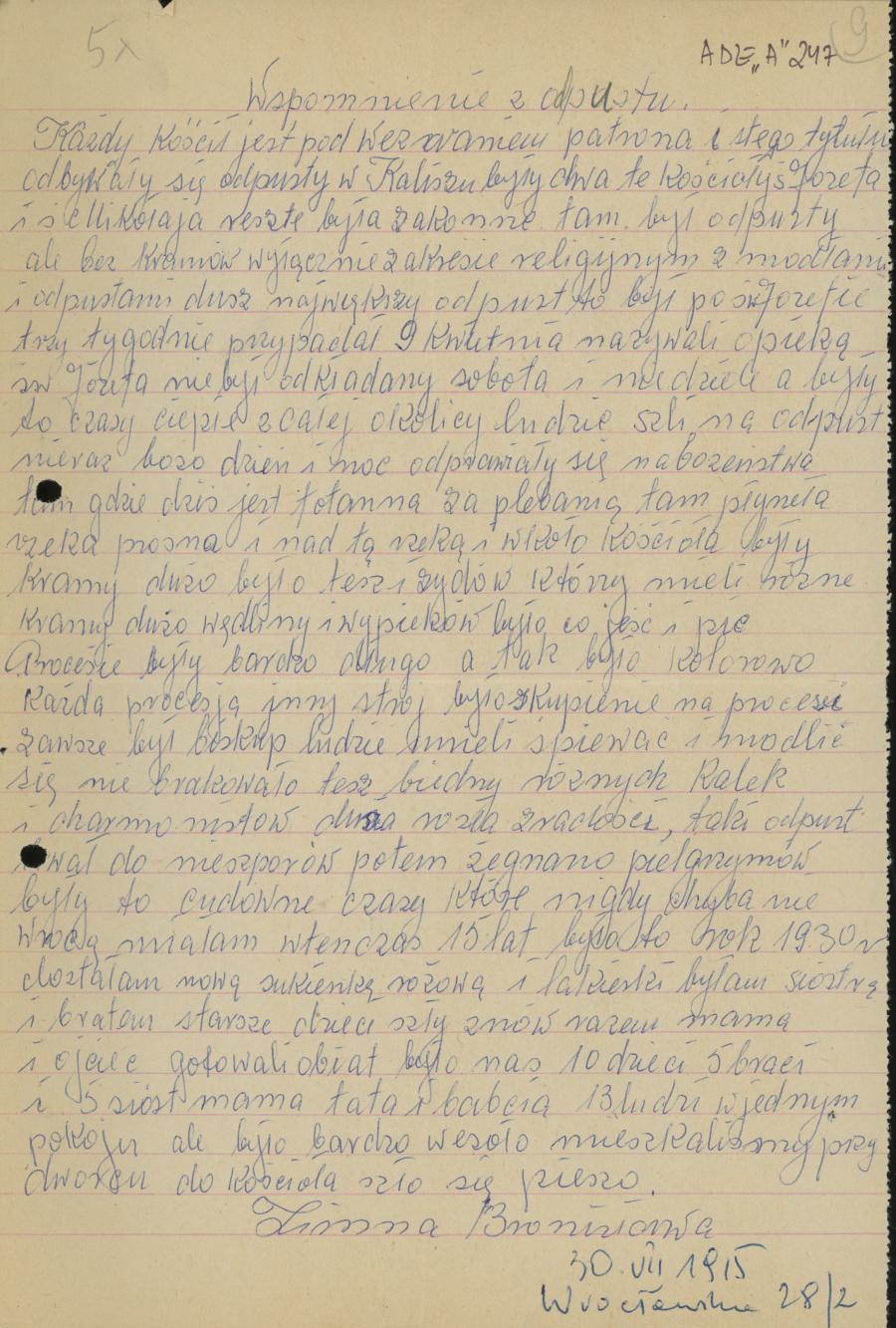 Wspomnienie z odpustu