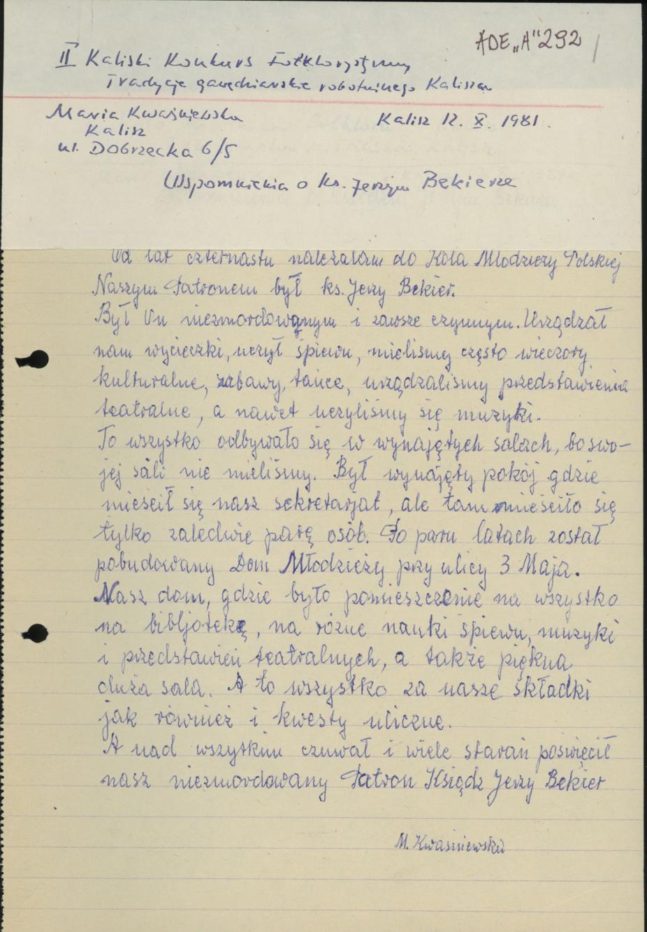 Wspomnienia o ks. Jerzym Bekierze