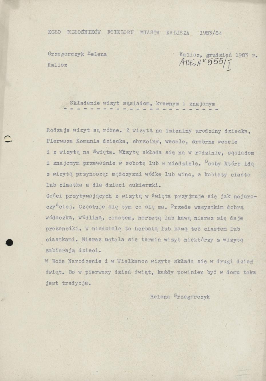 Składanie wizyt sąsiadom, krewnym i znajomym