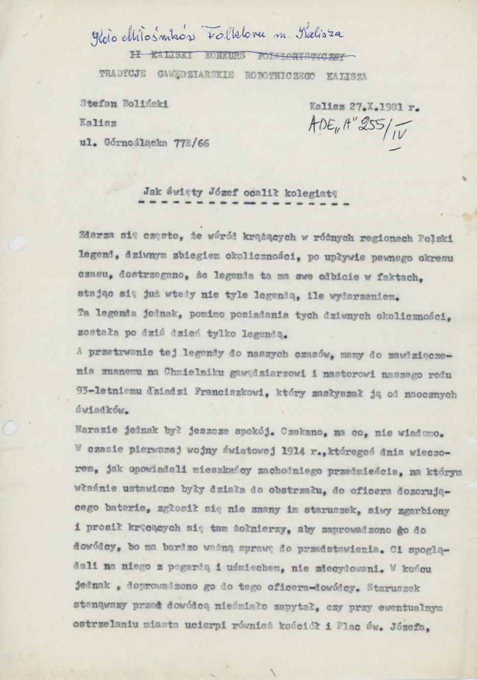 Jak święty Józef ocalił kolegiatę