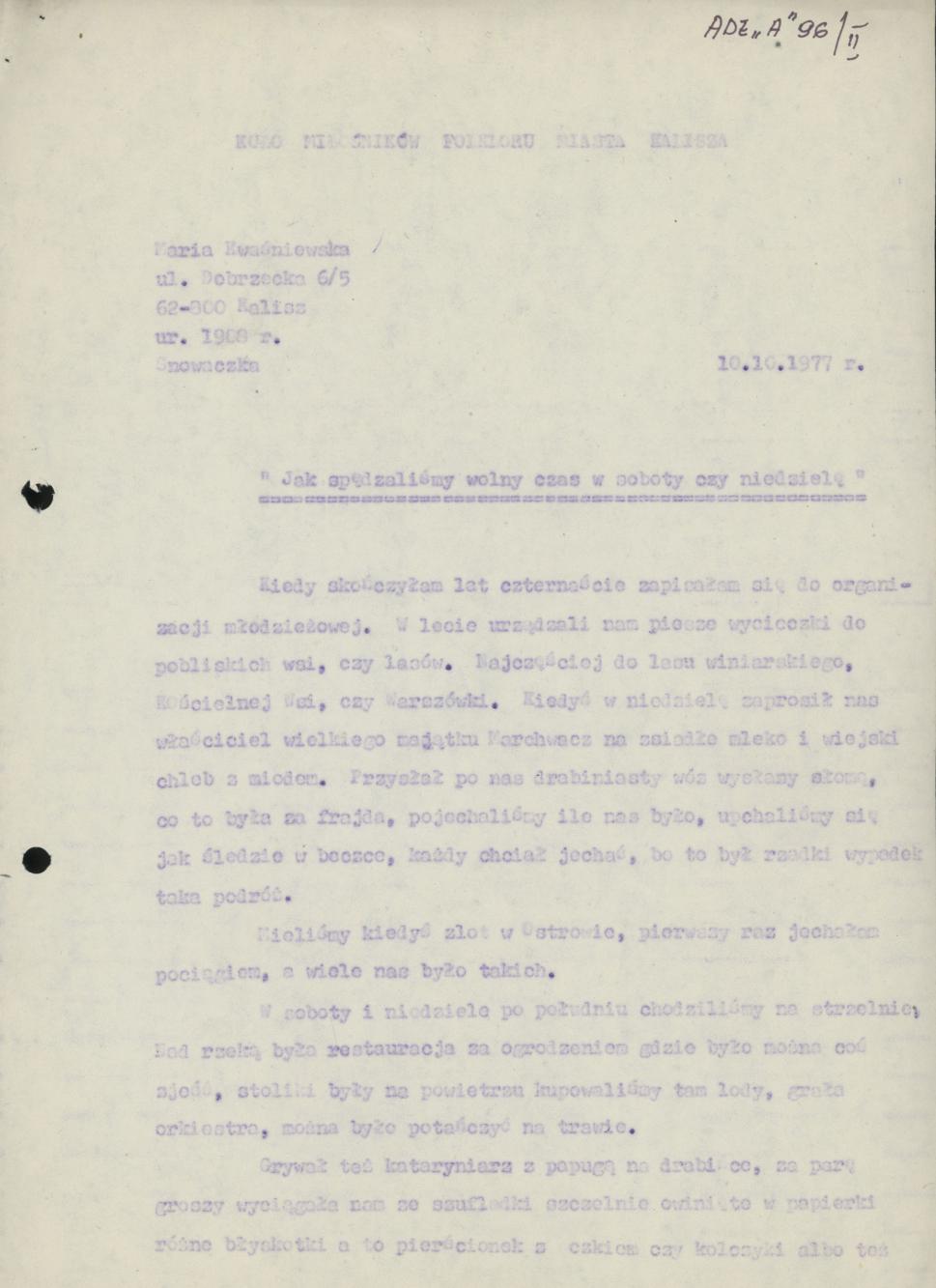 Jak spędzaliśmy wolny czas w soboty czy niedzielę