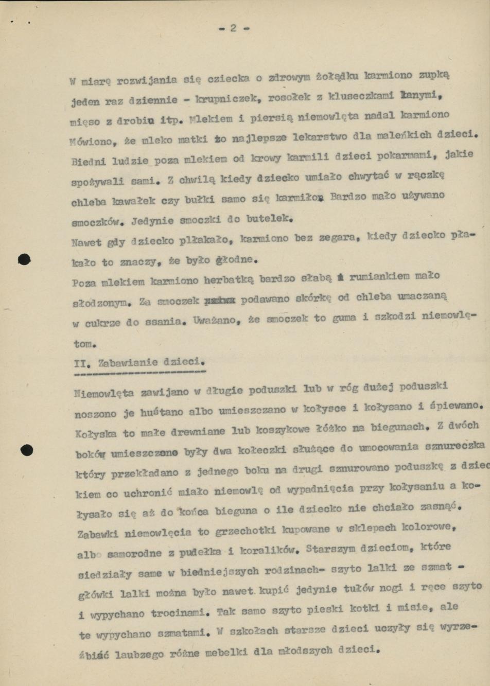 Dawne odżywianie dzieci, ich zabawianie i leczenie