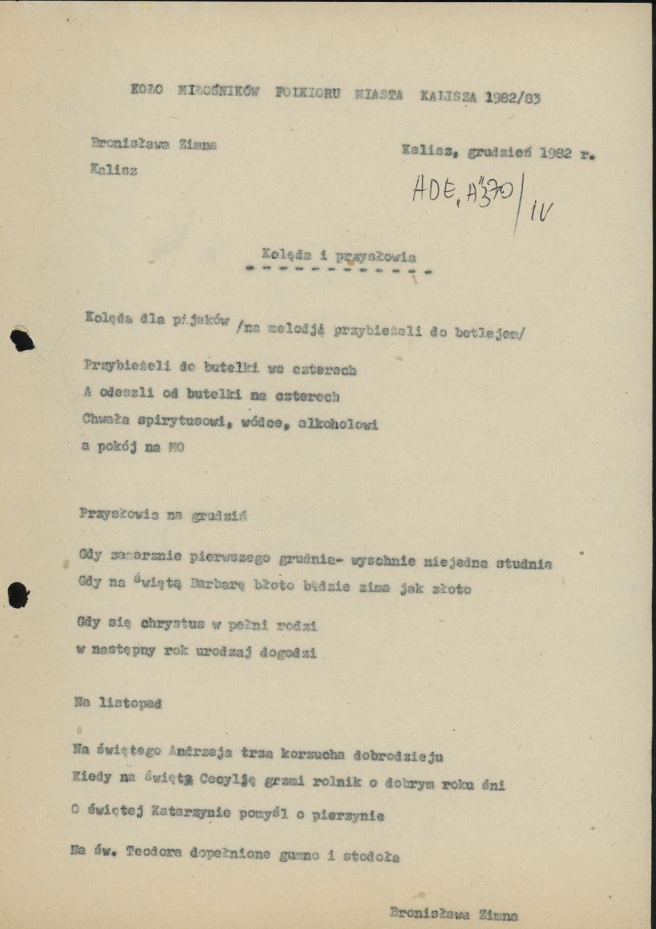 Kolęda i przysłowia