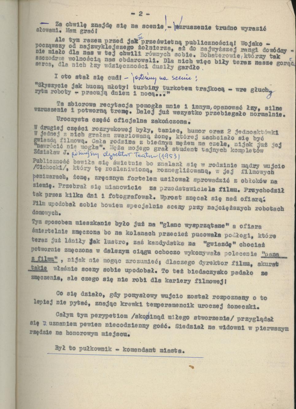 Z pamiętnika aktorki, Sylwii Dławichowskiej