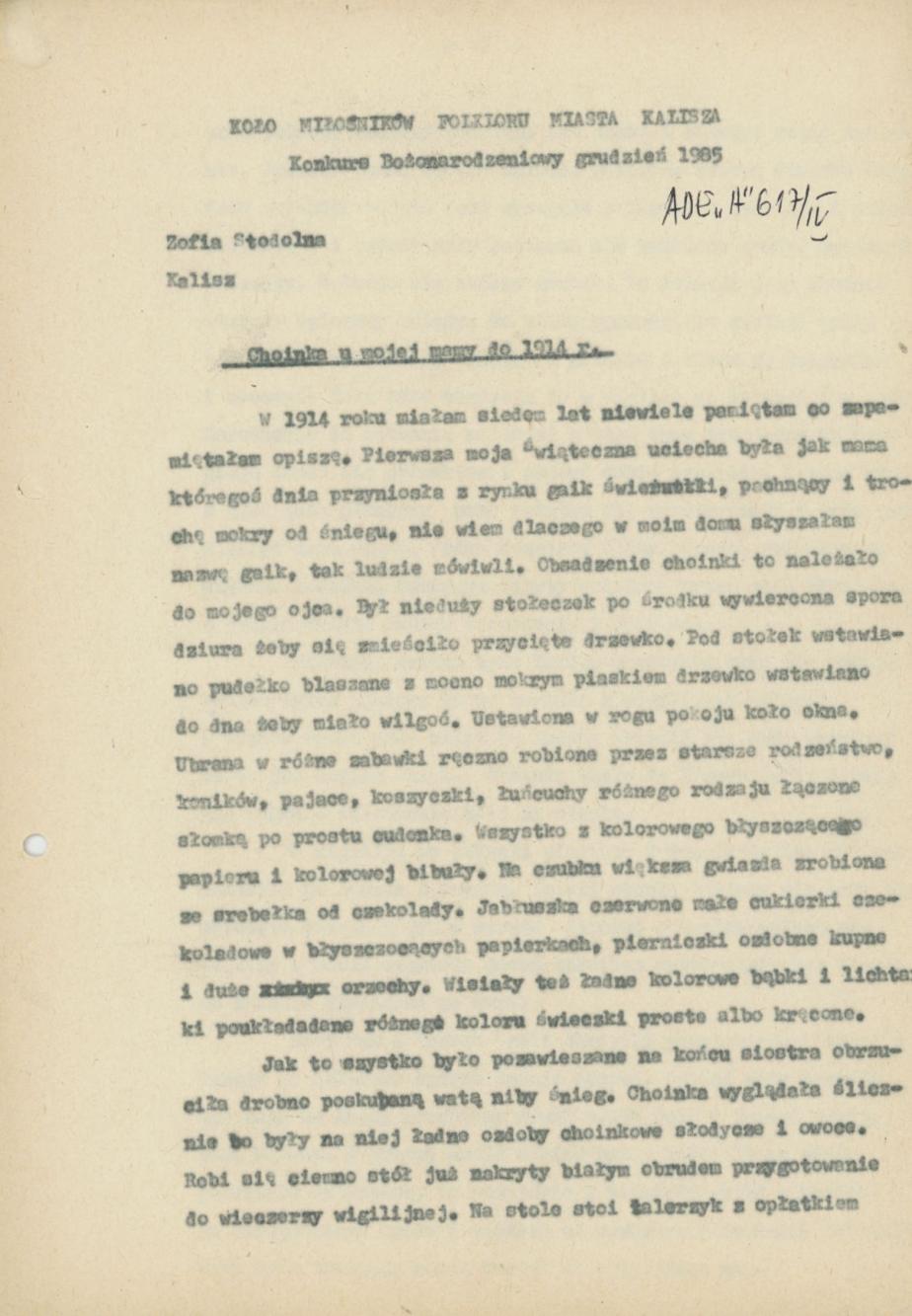 Choinka u mojej mamy do 1914 r.