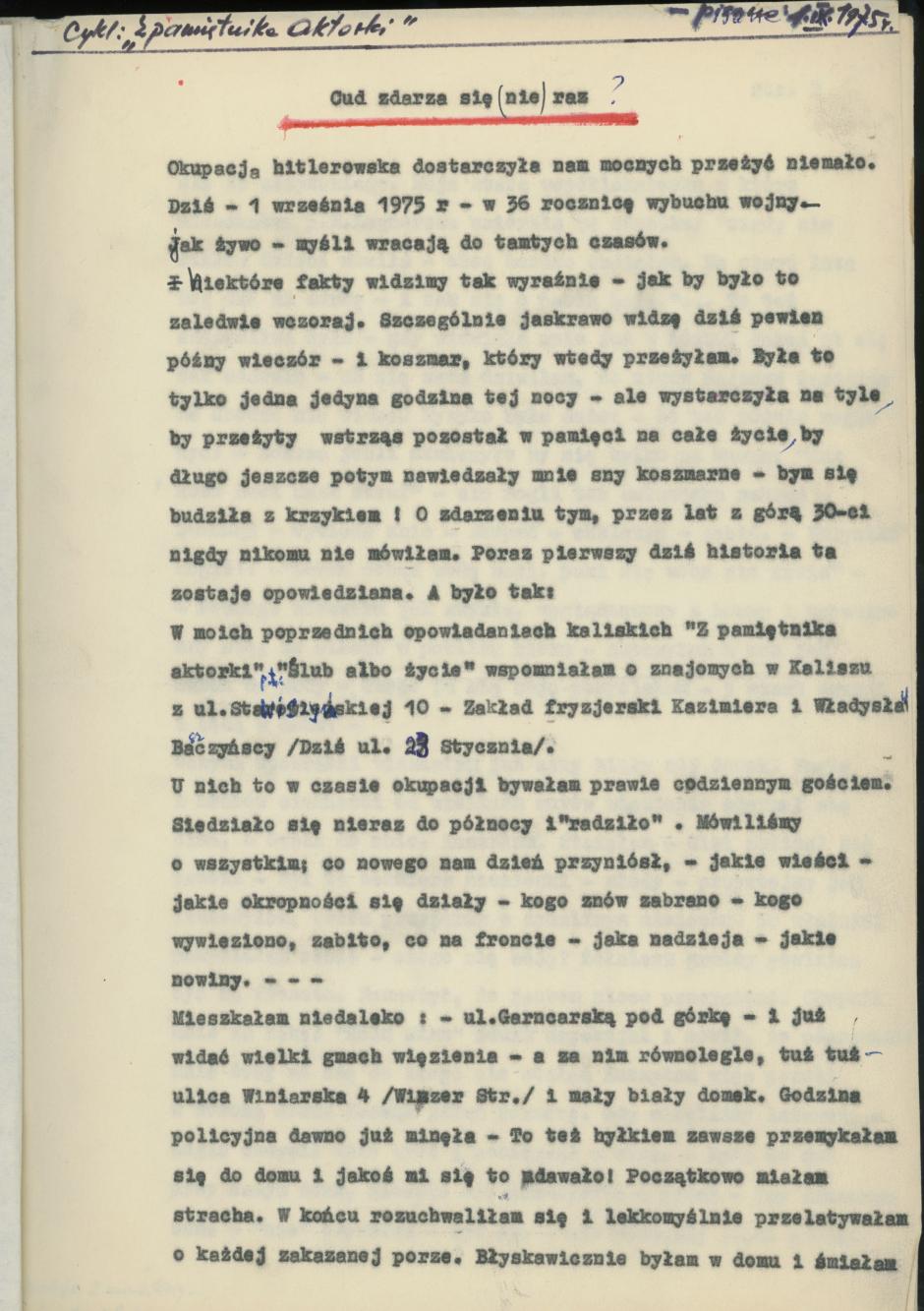 Z pamiętnika aktorki, Sylwii Dławichowskiej