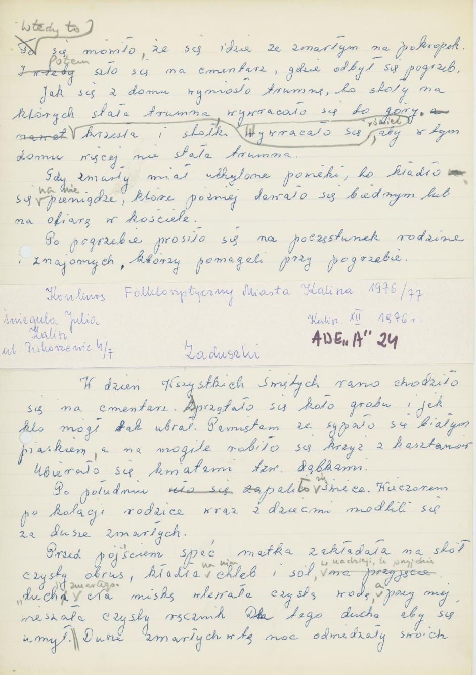 Obrzędy pogrzebowe sprzed 1939 r.