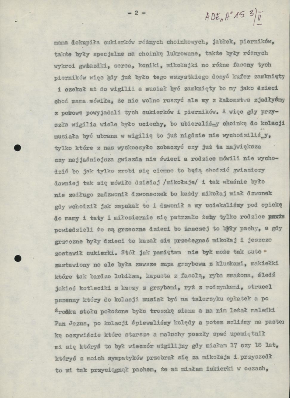 Wigilia u mej mamy z młodych lat