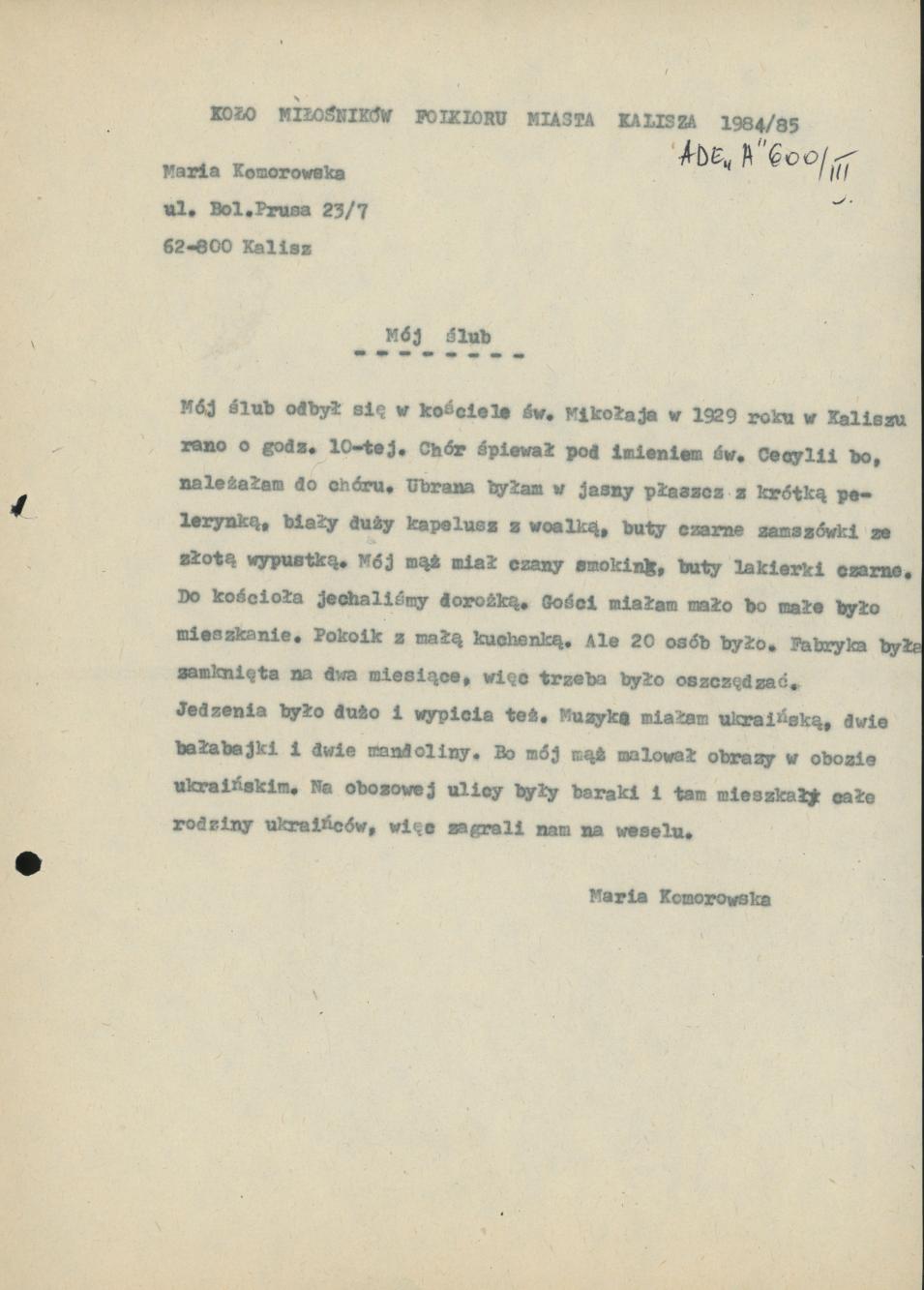 Imieniny w okresie międzywojennym