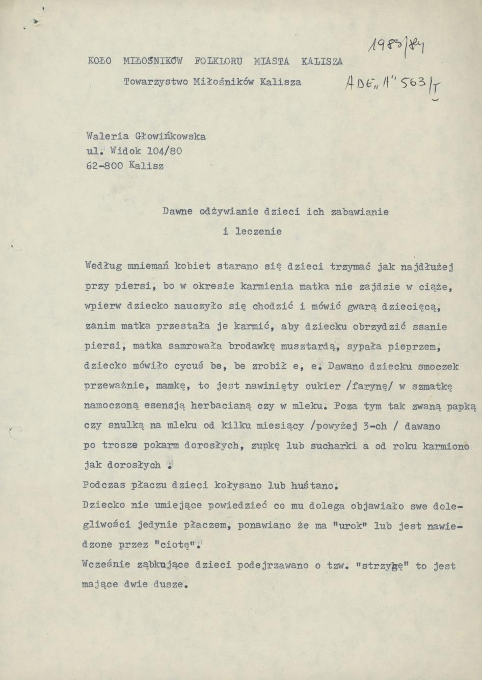 Dawne odżywianie dzieci, ich zabawianie i leczenie