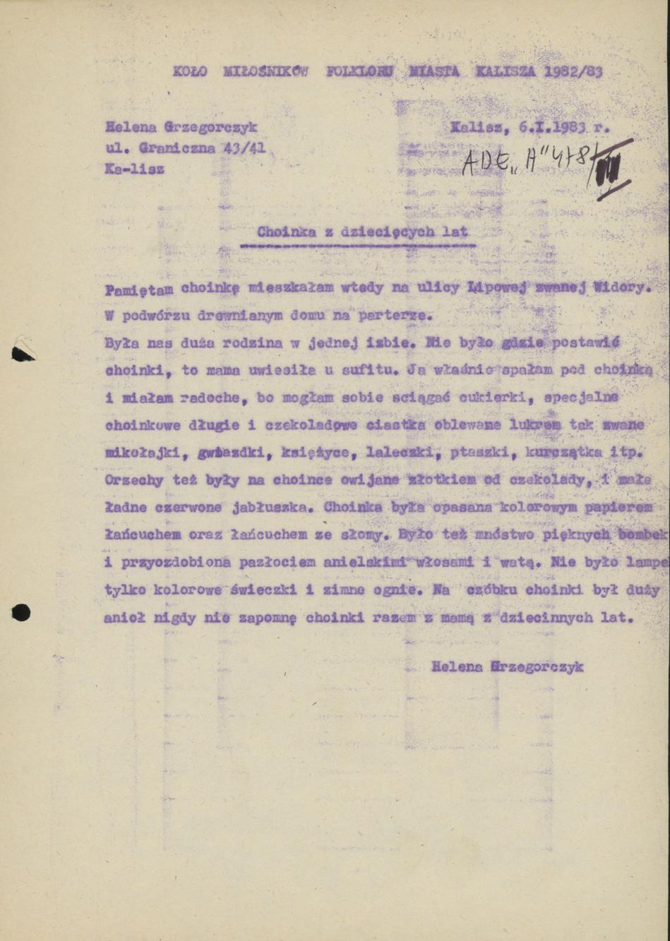 Choinka z dziecięcych lat