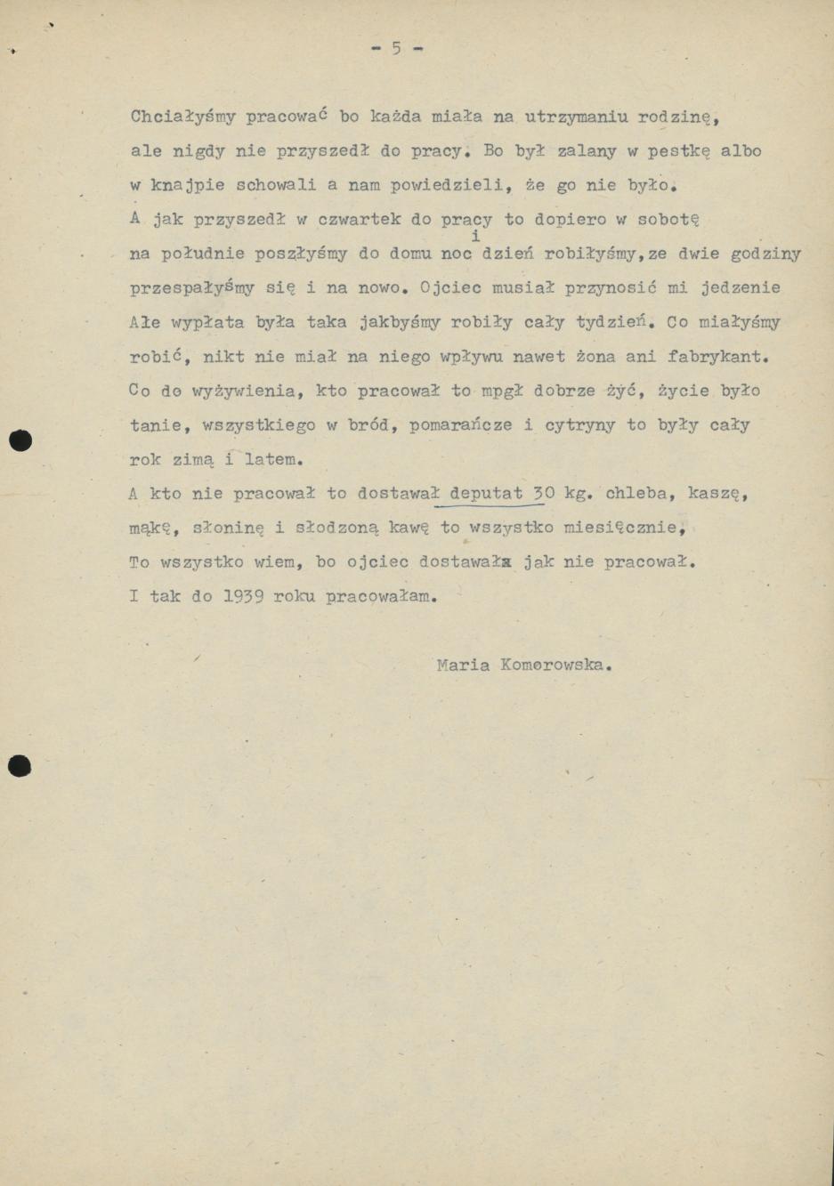 Moja praca w fabryce do roku 1939