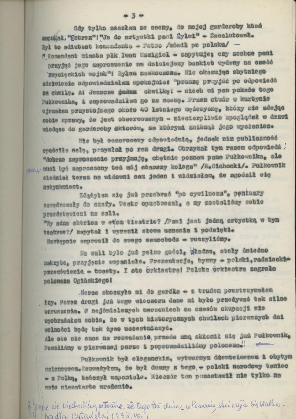 Z pamiętnika aktorki, Sylwii Dławichowskiej