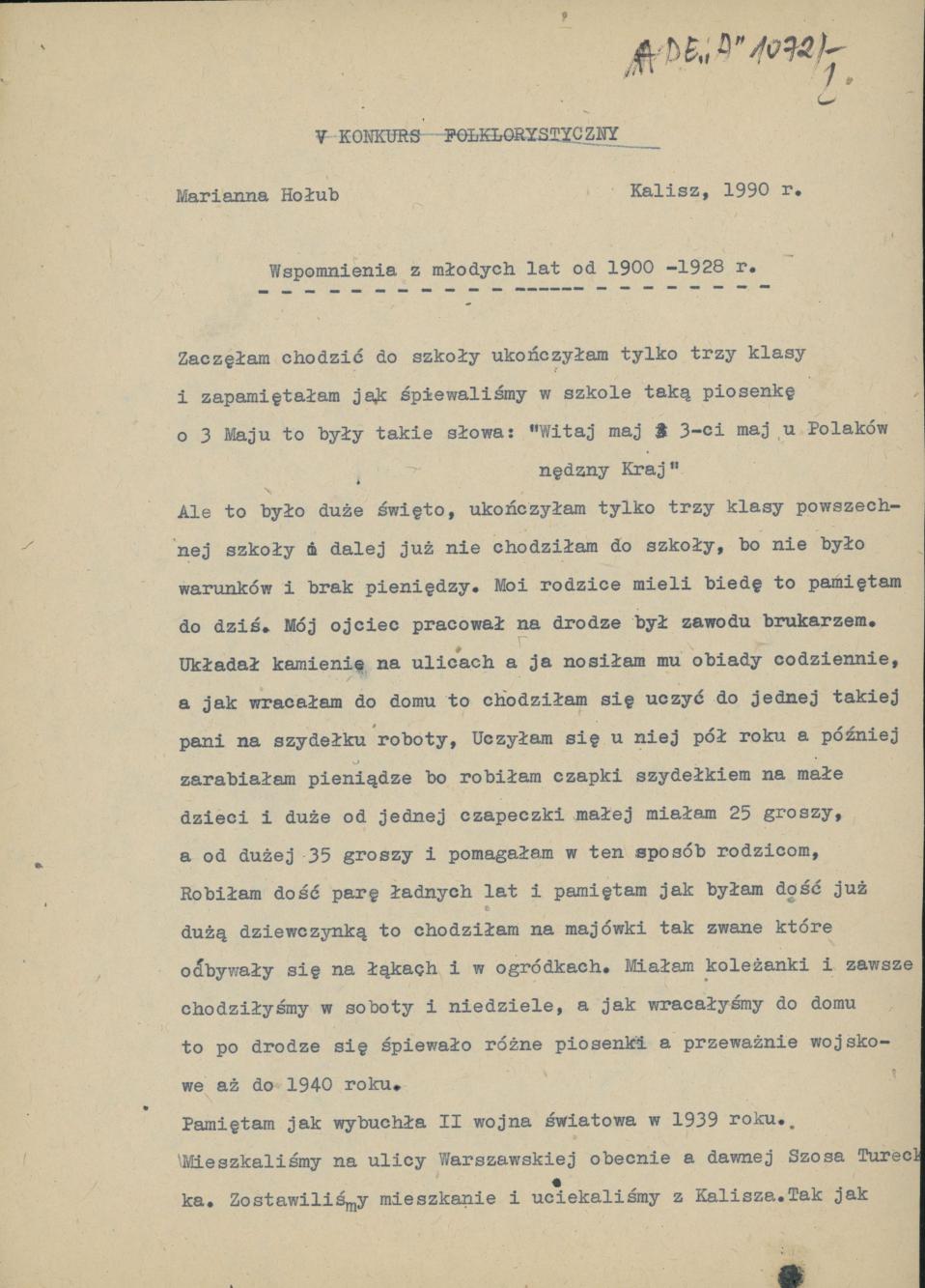 Wspomnienia z młodych lat od 1900 do 1928 r.