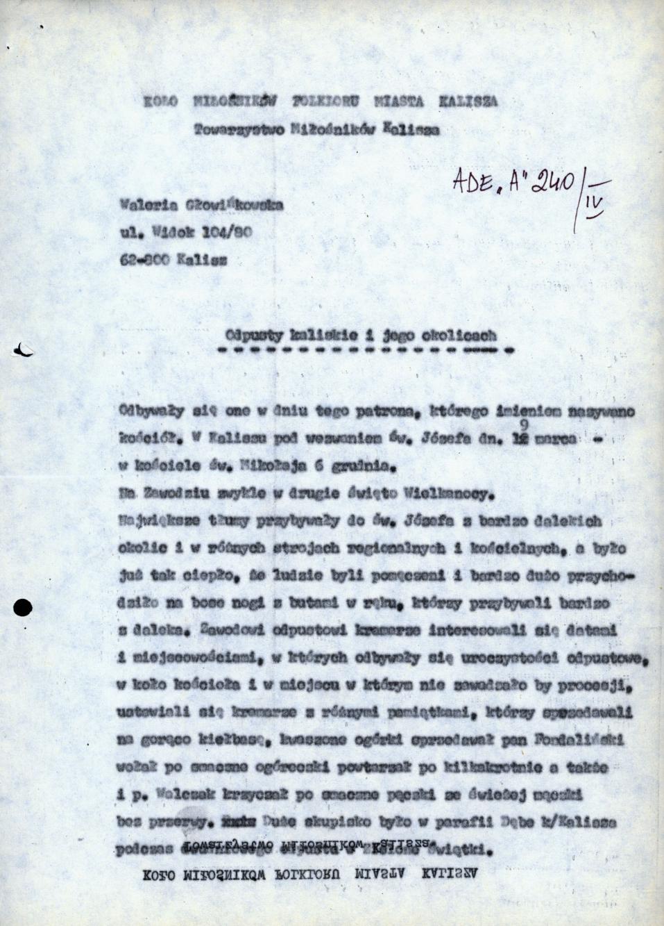 Odpusty kaliskie i w okolicach