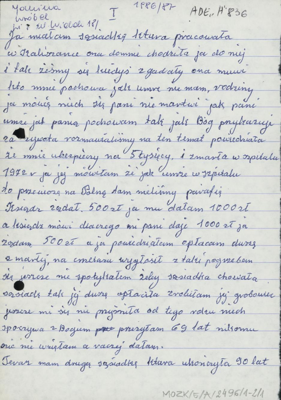 Ja miałam sąsiadkę