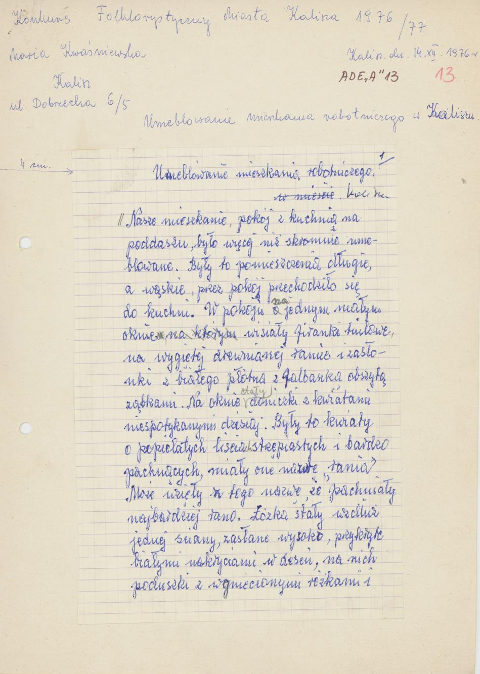 Umeblowanie mieszkania robotniczego w Kaliszu