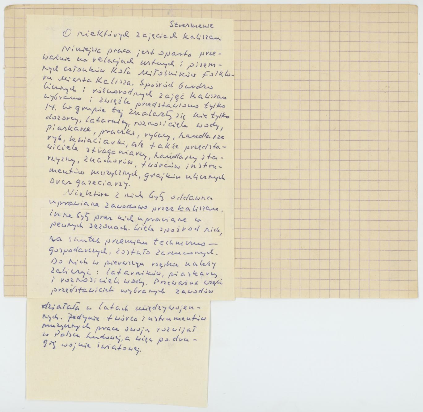 O niektórych zajęciach kaliszan, cz. 3